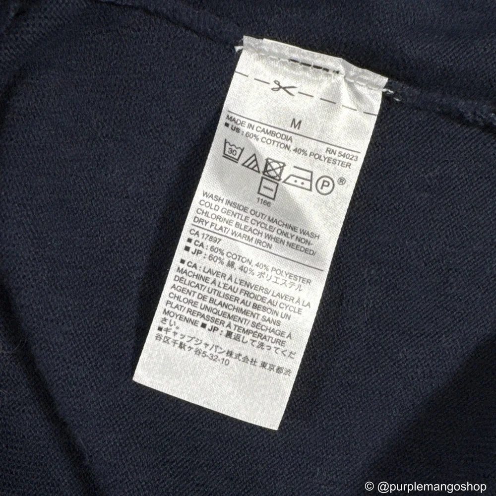 BANANA REPUBLIC Eco Crewneck Navy Blue Sweater | Cotton Blend‎ | Men's MEDIUM